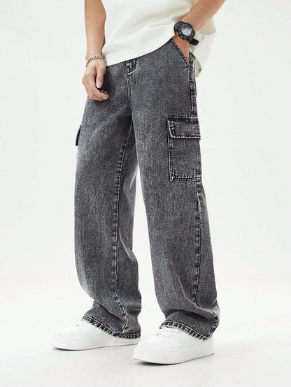 Teen Boys' Solid Color Cargo Jeans