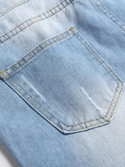 Teen Boys Light Blue Distressed Slim Fit Jeans