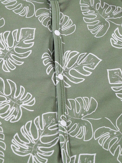 SHEIN 6pcs Baby Set – Green Stripes & Leaf Print