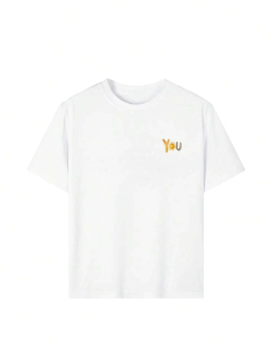 Girls & Teens Casual White Print T-Shirt