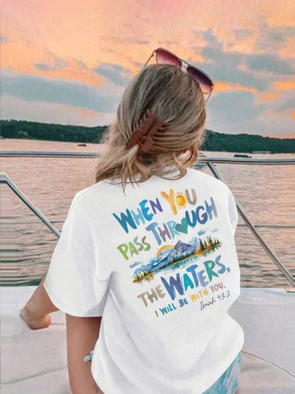 Girls & Teens Casual White Print T-Shirt