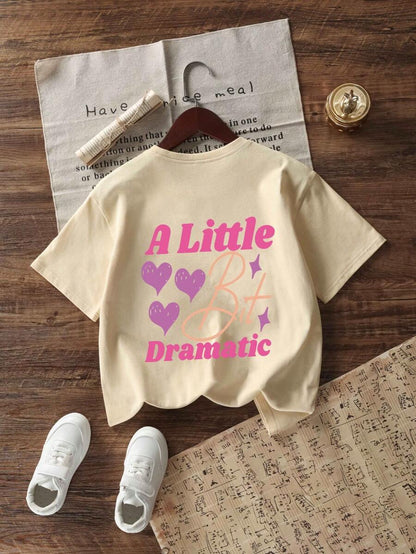 Tween Girls Funny Print Casual Summer T-Shirt