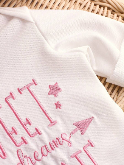 2pcs Baby Girl Jumpsuit & Bow Hat Set – 0–3M