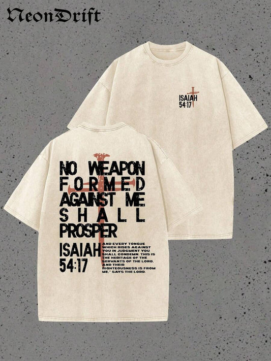 Y2K No Weapon Retro Washed Heavy Cotton T-Shirt