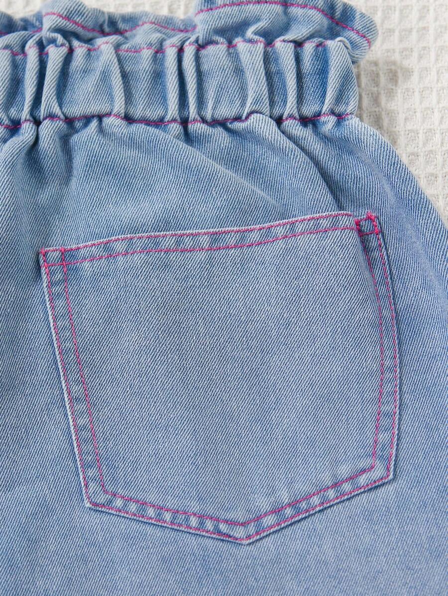 Tween Girls Y2K Heart Embroidered Wide-Leg Jeans