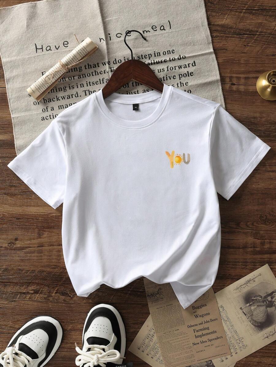 Girls & Teens Casual White Print T-Shirt