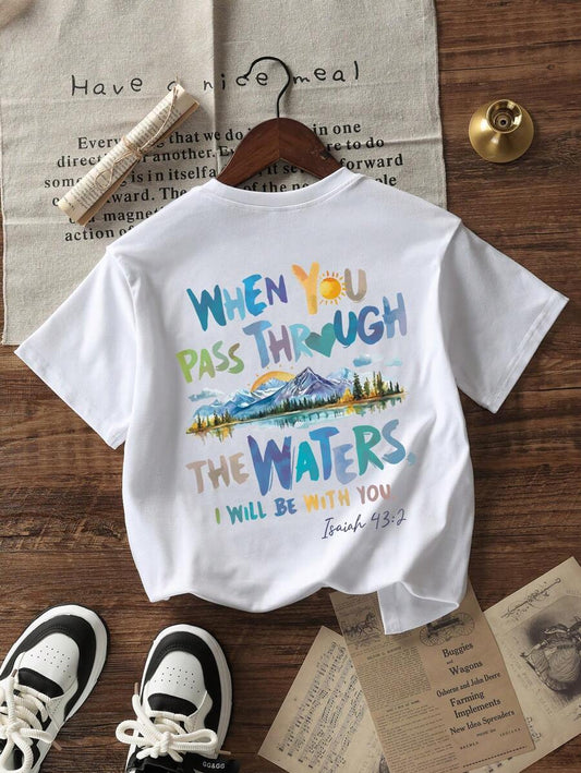 Girls & Teens Casual White Print T-Shirt