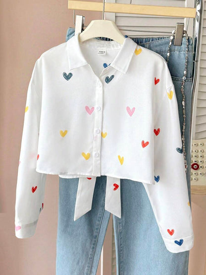 SHEIN Tween Girls Minimalist Pajama Shorts Set