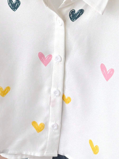 SHEIN Tween Girls Minimalist Pajama Shorts Set
